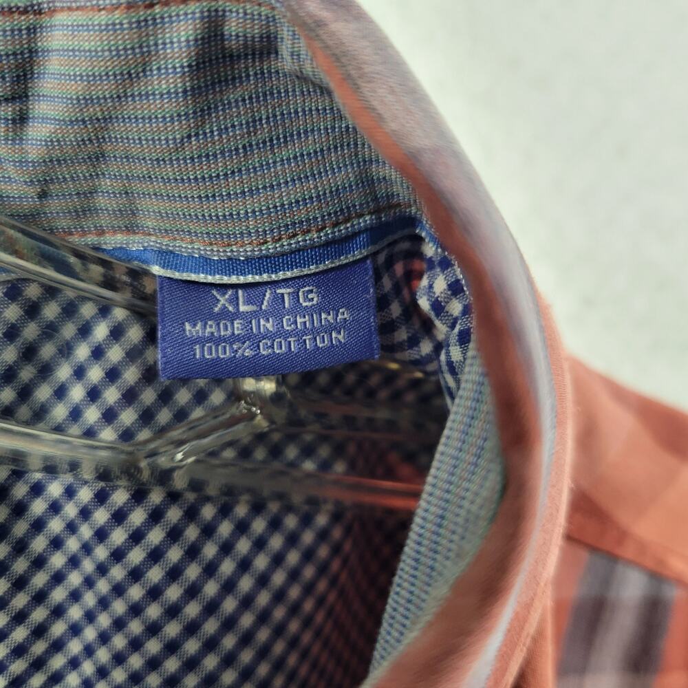Tommy Bahama Button Front Rust Orange Plaid Shirt Size XL 82424-0872 - Picture 4 of 6